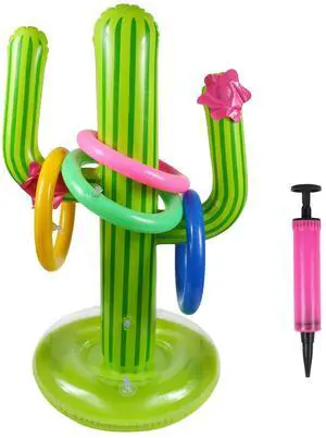 Inflatable Cactus Ring Toss Game Set Target Toss Floating Swimming Ring Toss Includes Cactus,4 Rings for Fiesta Party Accessories Hawaiian Pool Beach Party Decoration Supplies Inflatable Cactus Ring Toss Game Set Target Toss Floating Swimming Ring Toss Includes Cactus,4 Rings for Fiesta Party Accessories Hawaiian Pool Beach Party Decoration Supplies
