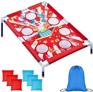 Clown Carnival Bean Bag Toss Games with 6 Bean Bags Portable PVC Framed Red and White Corn Hole Game Set for Kids and Adults Carnival Circus Theme Birthday Outdoor Party Game Clown Carnival Bean Bag Toss Games with 6 Bean Bags Portable PVC Framed Red and White Corn Hole Game Set for Kids and Adults Carnival Circus Theme Birthday Outdoor Party Game