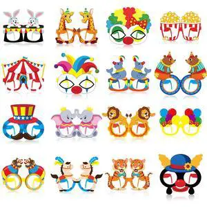 16 Pcs Circus Party Decorations Clown Glasses Carnival Photo Booth Props for Birthday Baby Shower Supplies 16 Pcs Circus Party Decorations Clown Glasses Carnival Photo Booth Props for Birthday Baby Shower Supplies