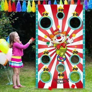 Carnival Toss Game Banner with 3 Bean Bags Carnival Game for Kids and Adults in Indoor Outdoor Activities Circus Theme Birthday Party Decoration Supply Set Carnival Toss Game Banner with 3 Bean Bags Carnival Game for Kids and Adults in Indoor Outdoor Activities Circus Theme Birthday Party Decoration Supply Set