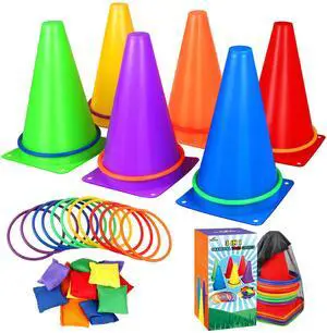 31 PCS Christmas Carnival Games, 3 in 1 Indoor Outdoor Bean Bag Ring Toss Games for Kids Birthday Party, Plastic Soft Cones Yard Lawn Game for Family Party Kid's Gift 31 PCS Christmas Carnival Games, 3 in 1 Indoor Outdoor Bean Bag Ring Toss Games for Kids Birthday Party, Plastic Soft Cones Yard Lawn Game for Family Party Kid's Gift
