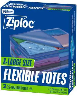 Flexible Totes, X-Large Size, 22 Gallon, 2 Count Organizing Tote with Zipper and BuiltIn Handles, Flexible & Stackable Clothing and Home Storage Bag Flexible Totes, X-Large Size, 22 Gallon, 2 Count Organizing Tote with Zipper and BuiltIn Handles, Flexible & Stackable Clothing and Home Storage Bag