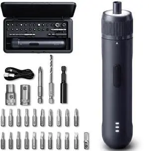 26-Piece Cordless Electric Screwdriver Set with Case 26-Piece Cordless Electric Screwdriver Set with Case