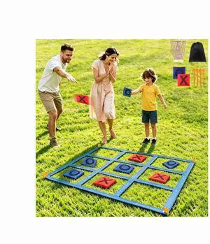 Giant Tic Tac Toe Bean Bags Toss Games, 4FT x 4FT Outdoor Yard Game with 10pcs Bean Bags for Kids Adults and Family Yard Lawn Large Carnival Outside Field Day Party Backyard Beach Fun Games Giant Tic Tac Toe Bean Bags Toss Games, 4FT x 4FT Outdoor Yard Game with 10pcs Bean Bags for Kids Adults and Family Yard Lawn Large Carnival Outside Field Day Party Backyard Beach Fun Games