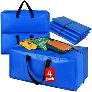 4 Pack Heavy Duty Extra Large Moving Bags - Strong Handles& Backpack Straps - Blue Storage Bags Alternative to Moving Boxes Bins, Packing bag Compatible with Ikea Frakta Cart 4 Pack Heavy Duty Extra Large Moving Bags - Strong Handles& Backpack Straps - Blue Storage Bags Alternative to Moving Boxes Bins, Packing bag Compatible with Ikea Frakta Cart