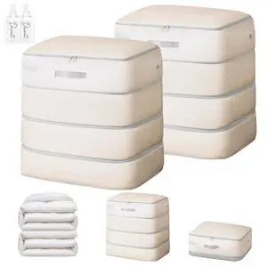 Comforter Storage Bag - 130L Large Capacity Blanket Storage Bags 4-Layer Ultra Space Saving Self Compression Organizer, Washable Compression Bags for Storage Comforter Blanket, 2-Pack, Beige Comforter Storage Bag - 130L Large Capacity Blanket Storage Bags 4-Layer Ultra Space Saving Self Compression Organizer, Washable Compression Bags for Storage Comforter Blanket, 2-Pack, Beige