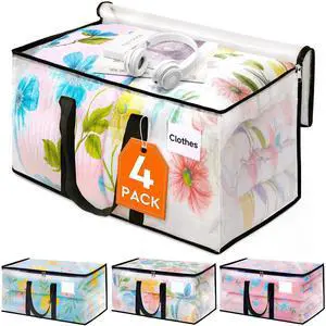 Clear Moving Bags Heavy Duty 4 Pack, Storage Bags with Zipper, Extra Reinforced Handles & Waterproof Packing Boxes for Moving, Camping, Home Organization 93L/24Gal (28.7"x14.2"x14") Clear Moving Bags Heavy Duty 4 Pack, Storage Bags with Zipper, Extra Reinforced Handles & Waterproof Packing Boxes for Moving, Camping, Home Organization 93L/24Gal (28.7"x14.2"x14")
