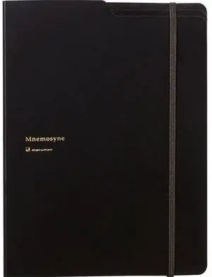 Mnemosyne Padfolio Notebook, A4, 8.27" x 11.69", Premium Black Folder With Grid Notepad, Includes 5+ Pockets, Pen Holder, & Elastic Closure, Made in Japan Mnemosyne Padfolio Notebook, A4, 8.27" x 11.69", Premium Black Folder With Grid Notepad, Includes 5+ Pockets, Pen Holder, & Elastic Closure, Made in Japan