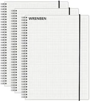 Graph Paper Spiral Notebook 8.5 x 11 Inches 240 Pages, A4 Grid Journal with 120gsm Thick Graphing Paper, Large Math Notebook 1/5 Inch Squares with Water-proof PVC Cover (3 Pack, A4) Graph Paper Spiral Notebook 8.5 x 11 Inches 240 Pages, A4 Grid Journal with 120gsm Thick Graphing Paper, Large Math Notebook 1/5 Inch Squares with Water-proof PVC Cover (3 Pack, A4)