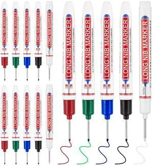 15 Pcs Long Nib Marker, 20 mm Long Head Deep Hole Marker Pens, Fine Nose Tip Deep Reach Permanent Paint Markers for Metal, Marking Pen for Drilling, Carpenter, Woodworking, Construction (Colorful) 15 Pcs Long Nib Marker, 20 mm Long Head Deep Hole Marker Pens, Fine Nose Tip Deep Reach Permanent Paint Markers for Metal, Marking Pen for Drilling, Carpenter, Woodworking, Construction (Colorful)