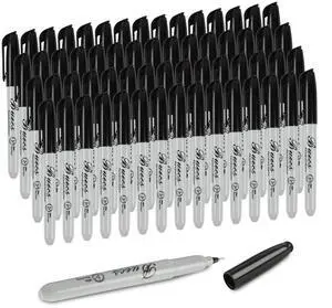 Permanent Markers, 60 Count Ultra Fine Point Black Permanent Markers, Works on paper, Plastic, Stone, Glass, Metal Permanent Markers, 60 Count Ultra Fine Point Black Permanent Markers, Works on paper, Plastic, Stone, Glass, Metal