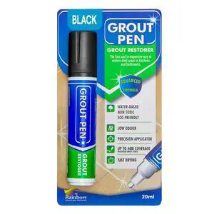 Grout Pen Black Tile Paint Marker: Waterproof Grout Paint, Tile Grout Colorant and Sealer Pen - Black, Wide 15mm Tip (20mL) Grout Pen Black Tile Paint Marker: Waterproof Grout Paint, Tile Grout Colorant and Sealer Pen - Black, Wide 15mm Tip (20mL)