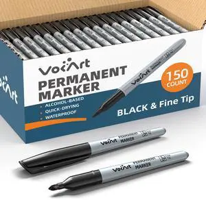 Permanent Markers Bulk, 150 Pack Black Permanent Markers, Thin Fine Point Tip for Office & Moving Supplies, Quick-Dry & Waterproof Ink Marker Pens for Moving Boxes, Labeling & Industrial Use Permanent Markers Bulk, 150 Pack Black Permanent Markers, Thin Fine Point Tip for Office & Moving Supplies, Quick-Dry & Waterproof Ink Marker Pens for Moving Boxes, Labeling & Industrial Use