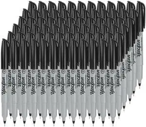 Permanent Markers Ultra Fine Tip, Bulk Pack Of 72 Count Black Permanent Marker Set, Quick-Drying Ink, Works On Plastic, Wood, Stone, Metal And Glass Permanent Markers Ultra Fine Tip, Bulk Pack Of 72 Count Black Permanent Marker Set, Quick-Drying Ink, Works On Plastic, Wood, Stone, Metal And Glass