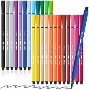 Felt Tip Markers, Assorted Colors, 24 Pack, 2.5 mm Felt Tip Markers, Assorted Colors, 24 Pack, 2.5 mm