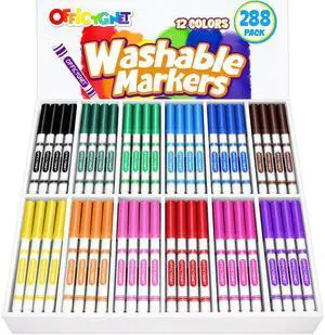 288 Count Washable Markers Bulk, Coloring Markers for Kids, Thin Marker Bulk in 12 Assorted Colors, Fine Line Marker with Conical Tip,Back to School Supplies, Teacher Classroom Must Haves 288 Count Washable Markers Bulk, Coloring Markers for Kids, Thin Marker Bulk in 12 Assorted Colors, Fine Line Marker with Conical Tip,Back to School Supplies, Teacher Classroom Must Haves