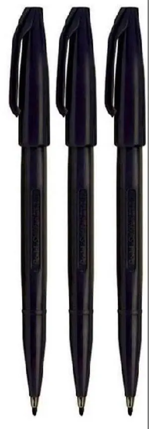 Black Original Sign Pen S520 Fibre Tip Marker Pens Colour Fineliner 2mm Nib 1mm Line Width (Pack of 3) Black Original Sign Pen S520 Fibre Tip Marker Pens Colour Fineliner 2mm Nib 1mm Line Width (Pack of 3)
