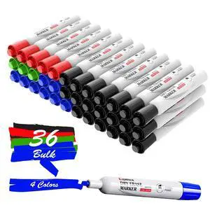 Low Odor Dry Erase Markers, Chisel Tip White Board Markers, 36 Count 4 Colors Markers for Classroom, Teachers, Office, School Supplies (20 Black) Low Odor Dry Erase Markers, Chisel Tip White Board Markers, 36 Count 4 Colors Markers for Classroom, Teachers, Office, School Supplies (20 Black)