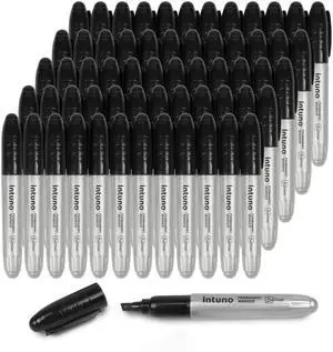 Jumo Permanent Markers, 60 Count Black, Chisel tip, Oil-Based Permanent Markers, Waterproof and Fade-Resistant, for Paper, Wood, Metal, Glass and More Jumo Permanent Markers, 60 Count Black, Chisel tip, Oil-Based Permanent Markers, Waterproof and Fade-Resistant, for Paper, Wood, Metal, Glass and More