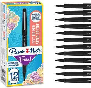 Flair Pen, 0.7 mm Medium Tip, Black, Box of 12 Flair Pen, 0.7 mm Medium Tip, Black, Box of 12