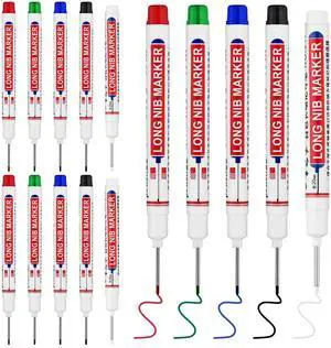 15 PCS Long Head Deep Hole Marker Pens,20mm Long Nib Marker, Longs Nose Markers, Waterproof Construction Markers Marking Tool,Permanent Markers Carpenter Ink marker Pens,Metal marking Pens 15 PCS Long Head Deep Hole Marker Pens,20mm Long Nib Marker, Longs Nose Markers, Waterproof Construction Markers Marking Tool,Permanent Markers Carpenter Ink marker Pens,Metal marking Pens