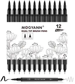 Drawing Pens, 12 Pack Dual Brush Pens Black Markers for Art Drawing Sketching Drawing Pens, 12 Pack Dual Brush Pens Black Markers for Art Drawing Sketching
