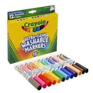 Broad Line Markers (12 Count), Washable Markers for Kids, Assorted Colors, Arts & Crafts Supplies, For Coloring Books & Art Projects, Ages 3+ Broad Line Markers (12 Count), Washable Markers for Kids, Assorted Colors, Arts & Crafts Supplies, For Coloring Books & Art Projects, Ages 3+