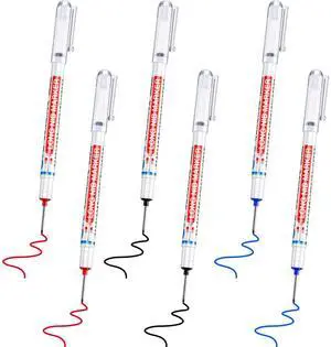 Multi-Purpose Deep Hole Marker Deep Drill Hole Long Nib Marker Waterproof Construction Pens Colorful Carpenter Pen for Bathroom Woodworking, Red Black Blue(20 mm,Classic Style) Multi-Purpose Deep Hole Marker Deep Drill Hole Long Nib Marker Waterproof Construction Pens Colorful Carpenter Pen for Bathroom Woodworking, Red Black Blue(20 mm,Classic Style)