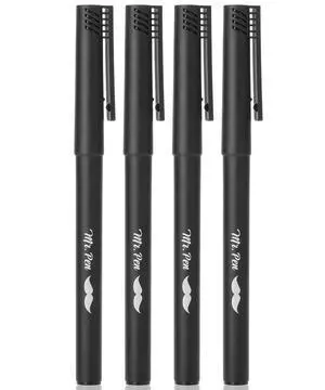 Black Fineliner Pens, 4 Pack, 0.5mm Fine Point, Permanent Ink Black Fineliner Pens, 4 Pack, 0.5mm Fine Point, Permanent Ink