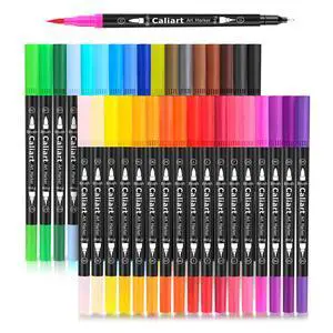 34 Double Tip Brush Pens Art Markers for Adult Coloring Books 34 Double Tip Brush Pens Art Markers for Adult Coloring Books