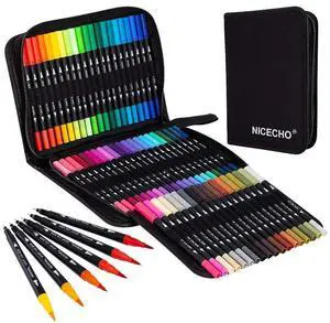 60 Colors Markers for Adult Coloring Books, Dual Brush Art Marker Pens - Fineliner & Brush Pen for Journaling, Calligraphy, Drawing, Sketching 60 Colors Markers for Adult Coloring Books, Dual Brush Art Marker Pens - Fineliner & Brush Pen for Journaling, Calligraphy, Drawing, Sketching