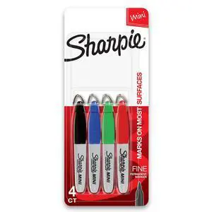 Mini Permanent Markers, Fine Point, Assorted Colors, 4 Count Mini Permanent Markers, Fine Point, Assorted Colors, 4 Count