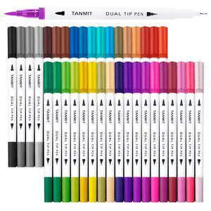 36 Dual-Tip Brush Pens for Adult Coloring Books Tanmit Art Markers With Brush + Fine Precision Tips for Calligraphy, Planners, Journaling, Note Taking & More 36 Dual-Tip Brush Pens for Adult Coloring Books Tanmit Art Markers With Brush + Fine Precision Tips for Calligraphy, Planners, Journaling, Note Taking & More