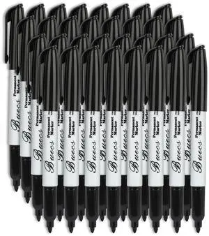 Permanent Markers, 80 Count Black Permanent Markers, Fine Point, Waterproof & Smear Proof Markers, Quick Drying, Office Supplies for School, Office, Home Permanent Markers, 80 Count Black Permanent Markers, Fine Point, Waterproof & Smear Proof Markers, Quick Drying, Office Supplies for School, Office, Home
