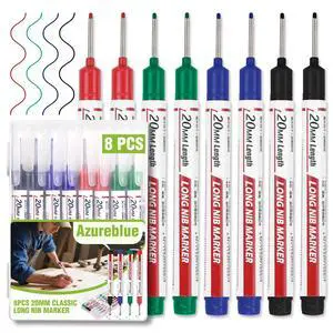 8pcs Long Nib Marker, Long Head Deep Hole Marker Pens, Waterproof Construction Markers Marking Tool, Multi-Purpose Deep Reach Pen Makes For Metal, Carpenter, Woodworking, Gift for Father's Day 8pcs Long Nib Marker, Long Head Deep Hole Marker Pens, Waterproof Construction Markers Marking Tool, Multi-Purpose Deep Reach Pen Makes For Metal, Carpenter, Woodworking, Gift for Father's Day