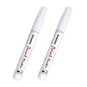 White Paint Pens marking pens Permanent Markers - 2 Pack Oil Based Waterproof Markers for Tire, Rubber,Wood, Rocks, Metal, Canvas,Plastic, Dark Surface,Craft office Supplies,Medium Point White Paint Pens marking pens Permanent Markers - 2 Pack Oil Based Waterproof Markers for Tire, Rubber,Wood, Rocks, Metal, Canvas,Plastic, Dark Surface,Craft office Supplies,Medium Point
