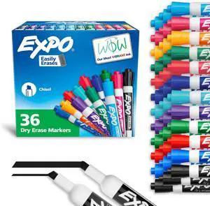 Dry Erase Markers, Low Odor Ink, Assorted Fashion Colors, Chisel Tip, 36 Count - Easily Erases, Ideal for Classroom, Home, Office, Back to School, Teacher Supplies Dry Erase Markers, Low Odor Ink, Assorted Fashion Colors, Chisel Tip, 36 Count - Easily Erases, Ideal for Classroom, Home, Office, Back to School, Teacher Supplies