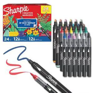 Creative Markers, Combo Pack, Water-Based Acrylic, Bullet & Brush Tips, Assorted Colors Including Earth Tones, 24 Count - Works on Paper, Metal, Wood, Ceramic, Glass, Rock, Canvas Creative Markers, Combo Pack, Water-Based Acrylic, Bullet & Brush Tips, Assorted Colors Including Earth Tones, 24 Count - Works on Paper, Metal, Wood, Ceramic, Glass, Rock, Canvas