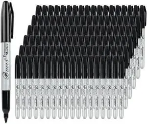 Permanent Markers, 200 Count Black Permanent Markers, Fine Point, Waterproof & Smear Proof Markers, Quick Drying, Office Supplies for School, Office, Home Permanent Markers, 200 Count Black Permanent Markers, Fine Point, Waterproof & Smear Proof Markers, Quick Drying, Office Supplies for School, Office, Home