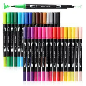 Art Markers Brush Pen Markers for Adult Coloring 32 Colored Pens Art Markers Brush Pen Markers for Adult Coloring 32 Colored Pens
