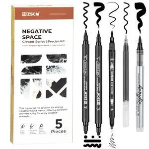 5 Pack Black Acrylic Ink Pens for Drawing, Fine Point Black Gel Pens, Brush Tip MarkersDual-Tip Opaque Acrylic Markers for Highlighting Drawing, Sketching, Illustration, Card Making 5 Pack Black Acrylic Ink Pens for Drawing, Fine Point Black Gel Pens, Brush Tip MarkersDual-Tip Opaque Acrylic Markers for Highlighting Drawing, Sketching, Illustration, Card Making