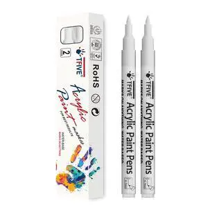 White Paint Marker Paint Pens - 2 Pack Acrylic Permanent Marker, 0.7mm Extra Fine Tip Paint Pen for Art Projects, Drawing, Rock Painting, Ceramic, Glass, Wood, Plastic, Metal, Canvas DIY Crafts White Paint Marker Paint Pens - 2 Pack Acrylic Permanent Marker, 0.7mm Extra Fine Tip Paint Pen for Art Projects, Drawing, Rock Painting, Ceramic, Glass, Wood, Plastic, Metal, Canvas DIY Crafts