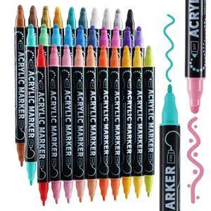 30 Colors Dual Tip Acrylic Paint Markers, Dot & Fine Tip Acrylic Paint Pens for Rock, Wood, Fabric, Canvas, Glass, Scrapbook, Paper, Ceramic, Egg, DIY Craft Art Gift- Classroom&School Supplies 30 Colors Dual Tip Acrylic Paint Markers, Dot & Fine Tip Acrylic Paint Pens for Rock, Wood, Fabric, Canvas, Glass, Scrapbook, Paper, Ceramic, Egg, DIY Craft Art Gift- Classroom&School Supplies