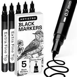 5 Black Paint Pen for Rock, Glass, Ceramic, Wood, Tire, Fabric, Metal, Canvas, Marking, Painting - Set of 5 Acrylic Paint Markers Water-based 5 Black Paint Pen for Rock, Glass, Ceramic, Wood, Tire, Fabric, Metal, Canvas, Marking, Painting - Set of 5 Acrylic Paint Markers Water-based