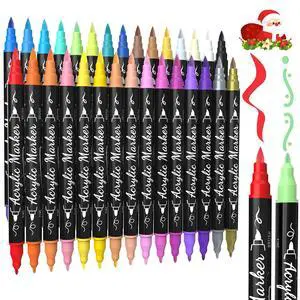 30 Colors Dual Tip Acrylic Paint Markers, Premium Brush&Fine Acrylic Paint Pens for Rock, Wood, Paper, Fabric, Canvas, Glass,Ceramic,Egg,Scrapbook and DIY Crafts Supplies-Junk Journal Supplies 30 Colors Dual Tip Acrylic Paint Markers, Premium Brush&Fine Acrylic Paint Pens for Rock, Wood, Paper, Fabric, Canvas, Glass,Ceramic,Egg,Scrapbook and DIY Crafts Supplies-Junk Journal Supplies