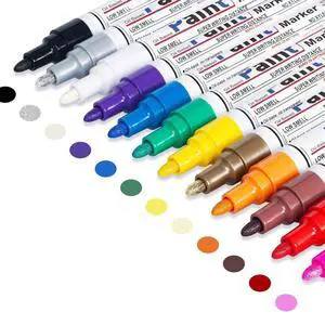 Oil Based Paint Pen, Permanent Paint Marker: Quick-Dry, Waterproof Marker Set of 12 for Rock Painting, Glass, Fabric, Ceramic, Wood, Metal, Mug, Plastic, Stone, Christmas Art Craft Supplies Kit Oil Based Paint Pen, Permanent Paint Marker: Quick-Dry, Waterproof Marker Set of 12 for Rock Painting, Glass, Fabric, Ceramic, Wood, Metal, Mug, Plastic, Stone, Christmas Art Craft Supplies Kit