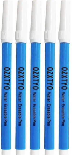 Washable Fabric Markers for Sewing,5 Pack,Blue,Erasable Sewing Markers for Fabric,Water Soluble Embroidery Pen,Fabric Marking Pen,Fabric Marking Pens for Quilting,Sewing Supplies and Accessories Washable Fabric Markers for Sewing,5 Pack,Blue,Erasable Sewing Markers for Fabric,Water Soluble Embroidery Pen,Fabric Marking Pen,Fabric Marking Pens for Quilting,Sewing Supplies and Accessories