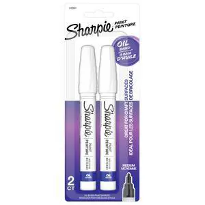 Oil-Based Paint Markers, Medium Point, White, 2 Count - Great for Rock Painting, Posters, Arts & Crafts, Window Art Oil-Based Paint Markers, Medium Point, White, 2 Count - Great for Rock Painting, Posters, Arts & Crafts, Window Art