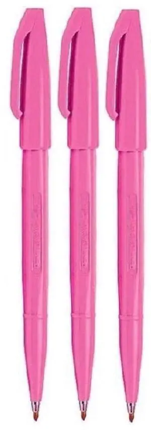 Pink Original Sign Pen S520 Fibre Tip Marker Pens Colour Fineliner 2mm Nib 1mm Line Width (Pack of 3) Pink Original Sign Pen S520 Fibre Tip Marker Pens Colour Fineliner 2mm Nib 1mm Line Width (Pack of 3)