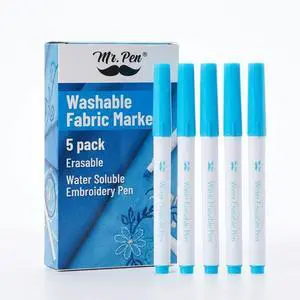 Washable Fabric Markers for Sewing, 5 Pack, Blue Washable Fabric Markers for Sewing, 5 Pack, Blue